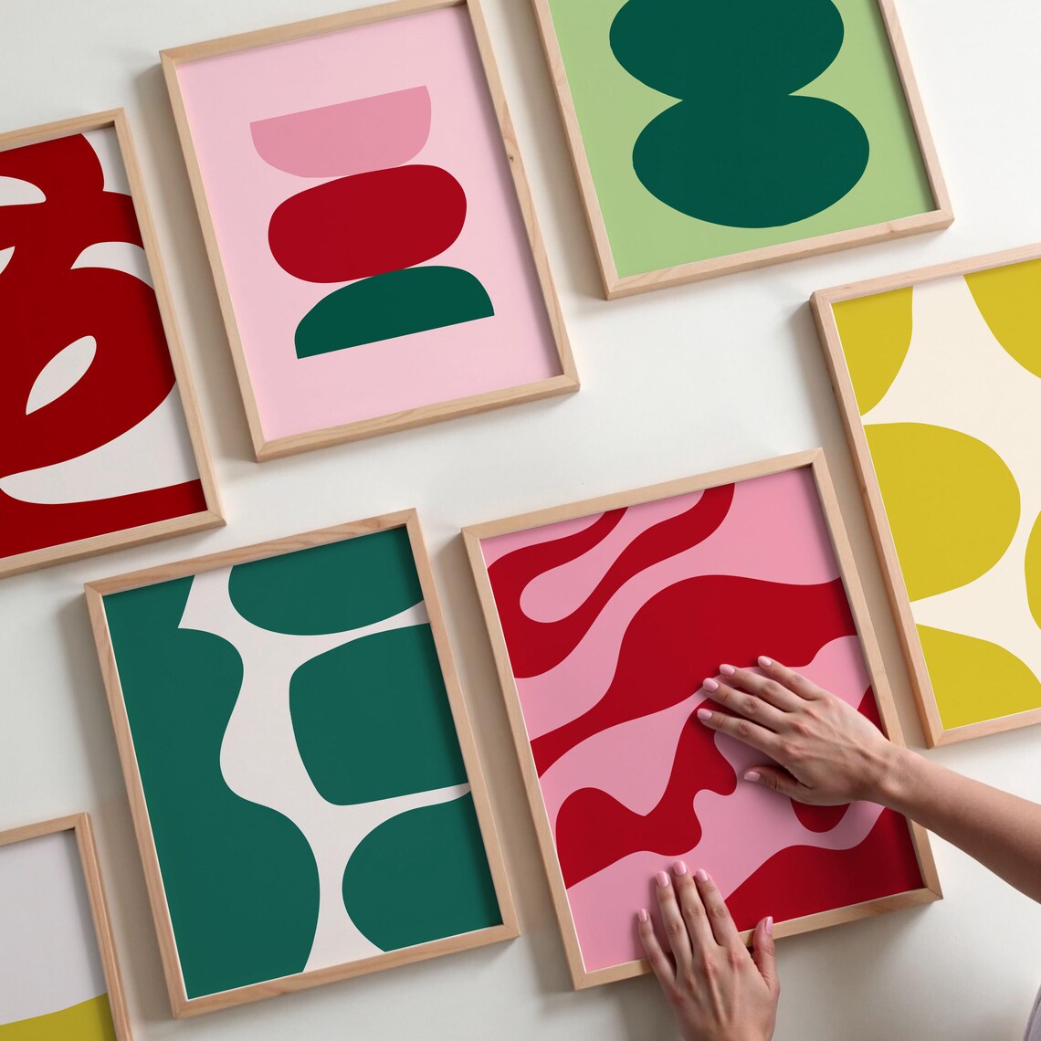 Colorful Abstract Geometric Art Print Set