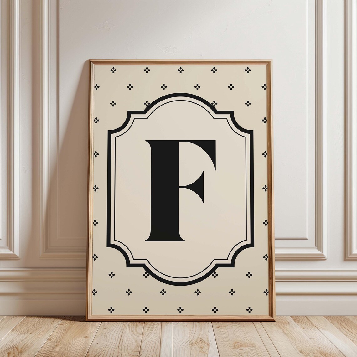Elegant Letter F Monogram French Country Classic Wall Decor Poster