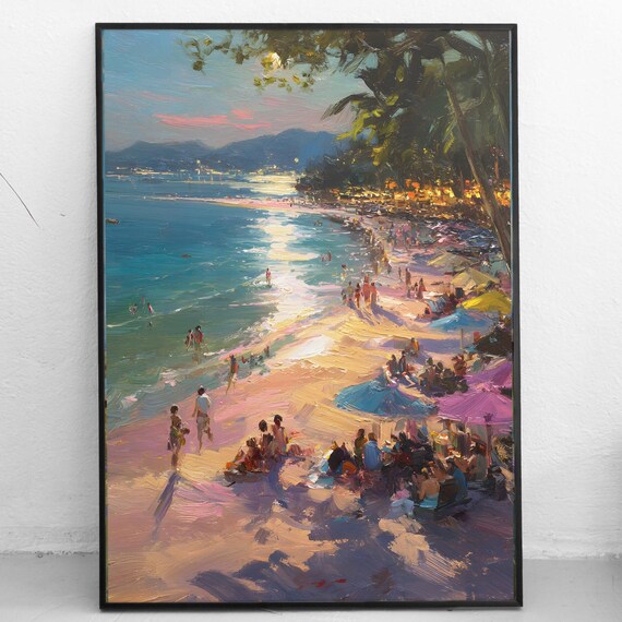 Patong Beach Phuket Thailand Art Print Tropical Sunset Cityscape Southeast Asia Travel Wall Decor