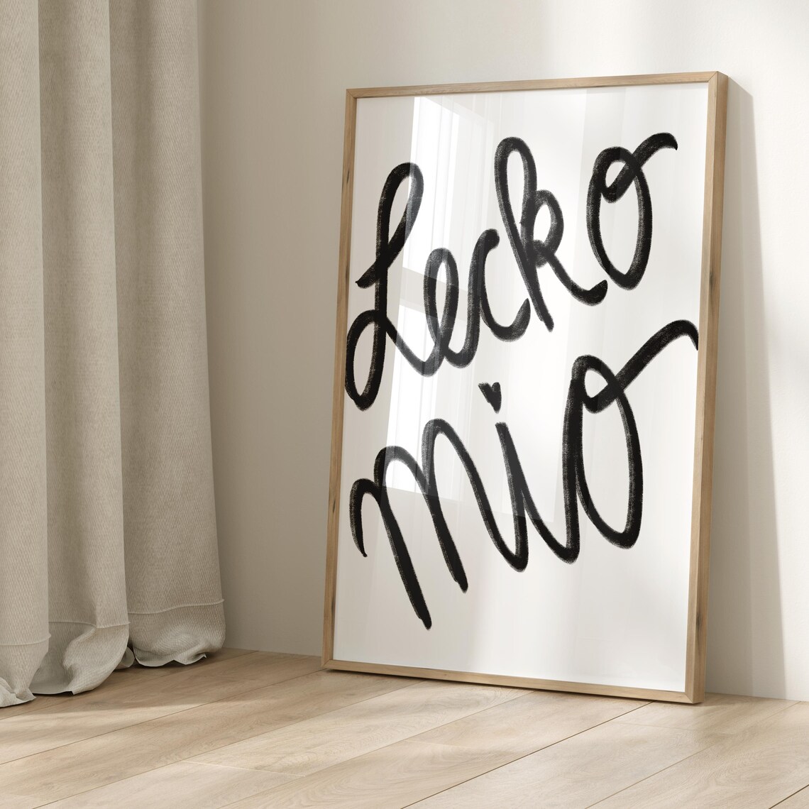 Poster Lecko Mio Black And White Funny Bavarian Mural Typography