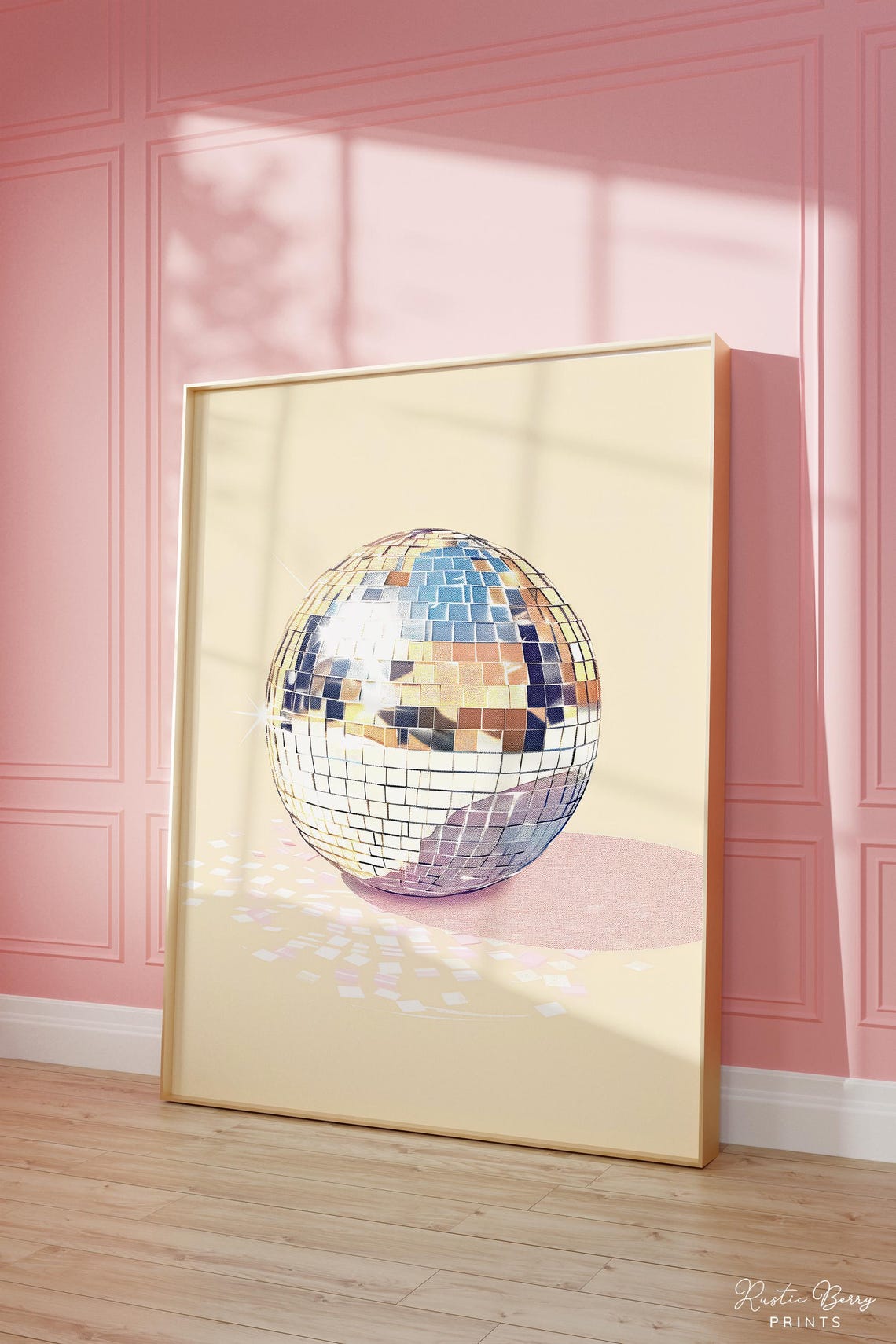 Classic Disco Ball Confetti Cream Retro Glam Party Decor Poster