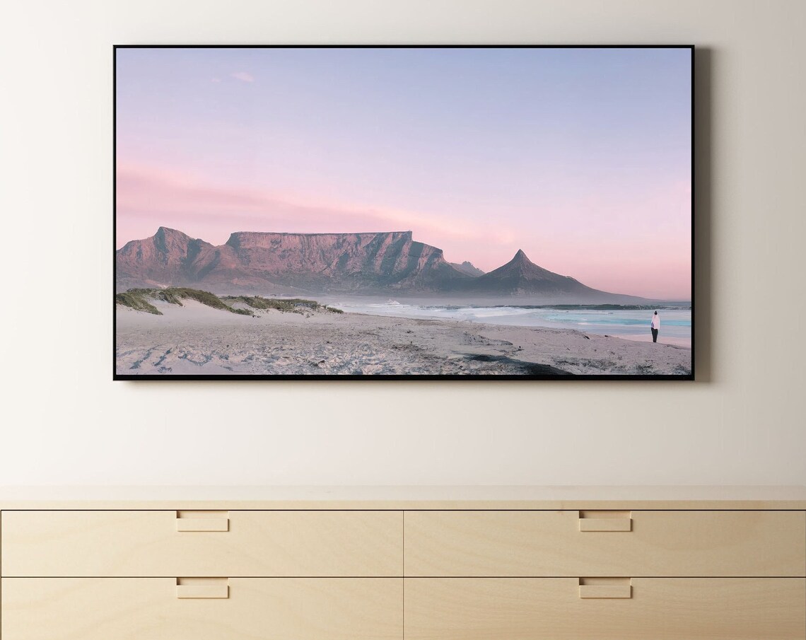 Table Mountain for Beach in Cape Town Art Print