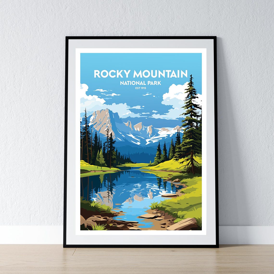 Rocky Mountain National Park Est 1915 Vintage Travel Art Poster