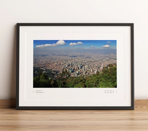 Bogota Print Poster Coordinates Wall Art Black And White Travel Home Decor