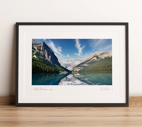 Lake Louise Banff National Park Mirror Lake Coordinates Photo Print