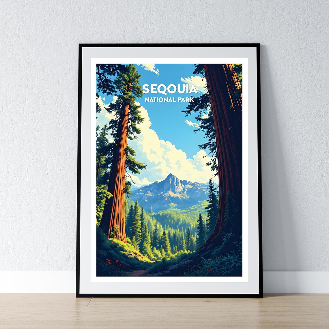 Sequoia National Park Giant Redwood Forest Mountain Travel Poster