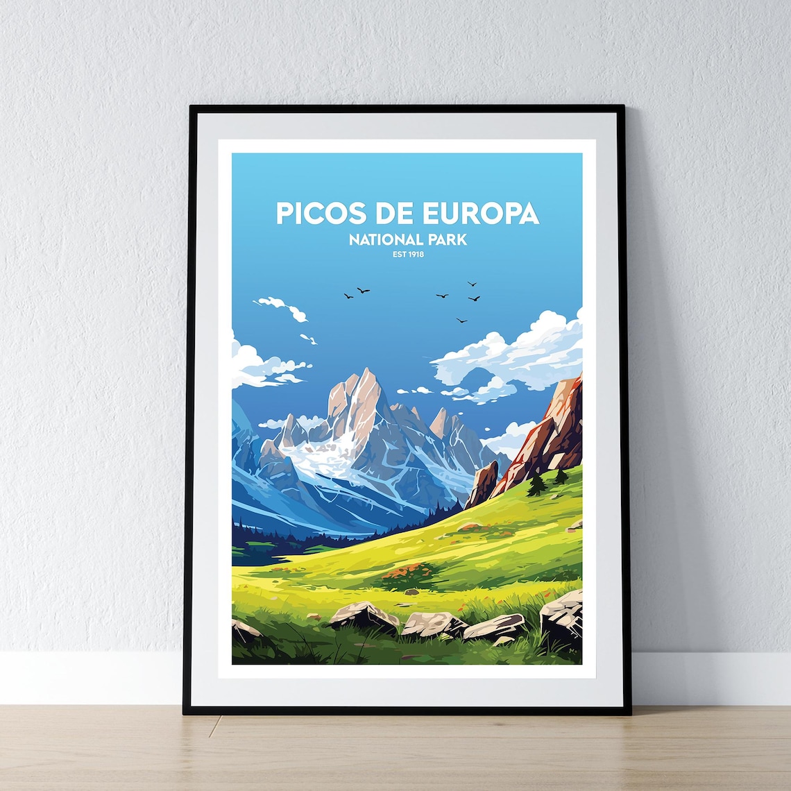 Picos De Europa National Park Est 1918 Vintage Travel Art Poster