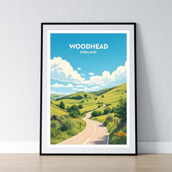 A628 Woodhead Pass Poster Glossop Print Manchester Sheffield Wall Art Gift Peak District Travel Home Decor Illustration