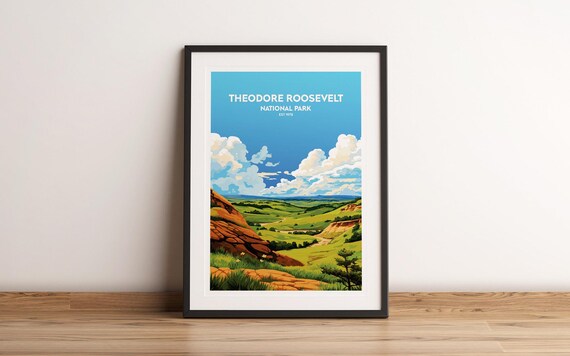 Theodore Roosevelt National Park Badlands Prairie Scenic Poster