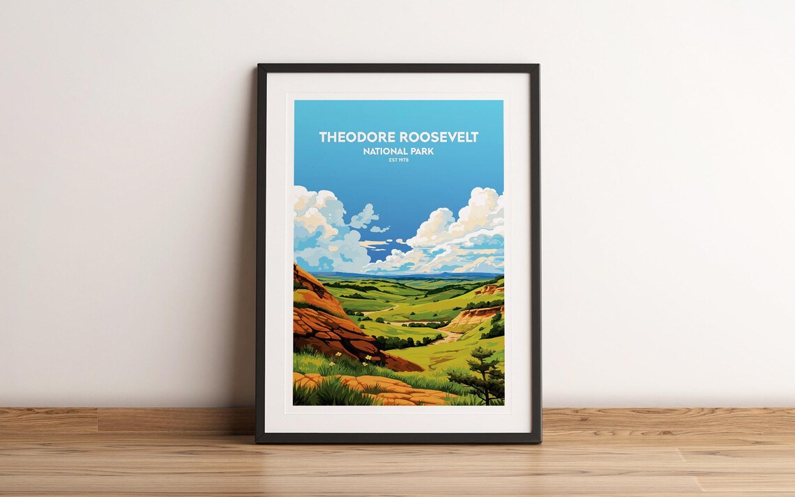 Theodore Roosevelt National Park Badlands Prairie Scenic Poster
