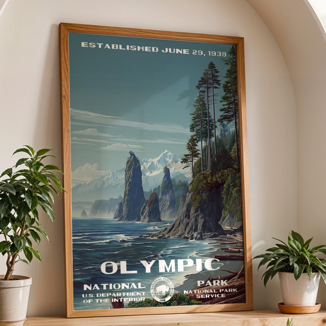 Olympic National Park Vintage Travel Poster