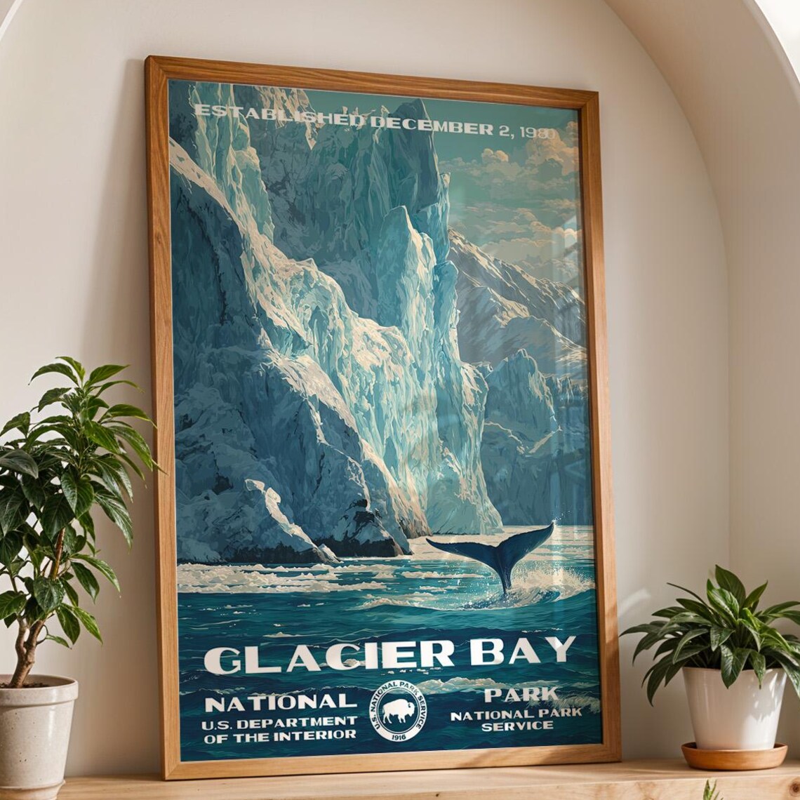 Glacier Bay National Park Vintage Travel Poster
