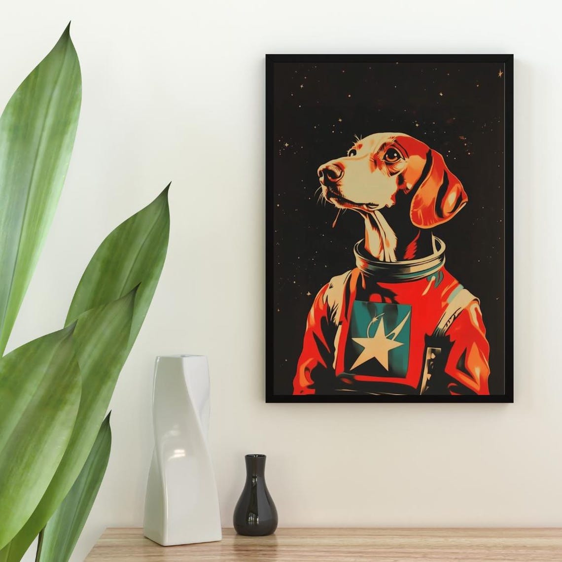 Vizsla Astronaut Retro Space Dog Pop Art Portrait Poster Gift - Image 2