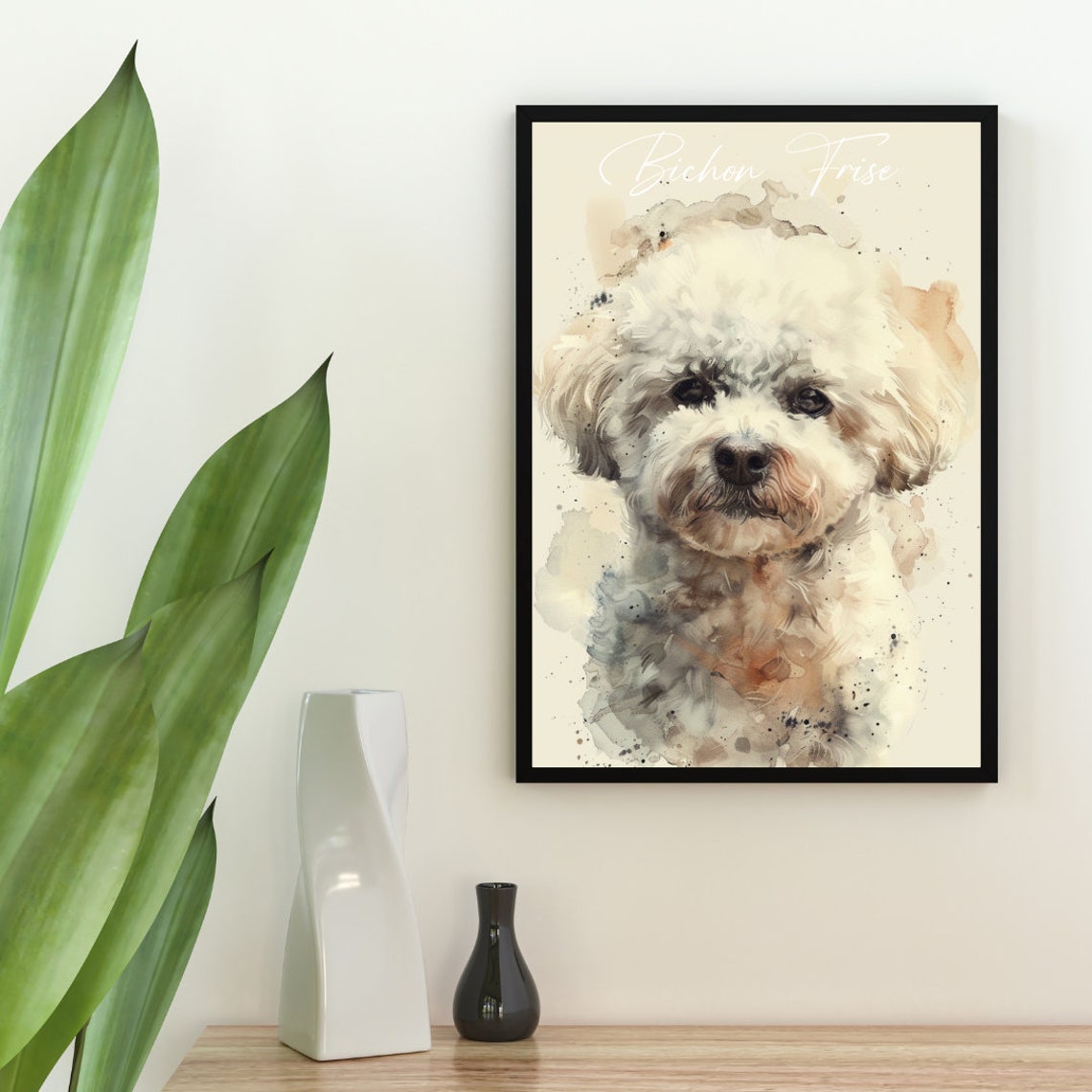 Bichon Frise Watercolor Dog Portrait Poster for Dog Lovers Gift - Image 2