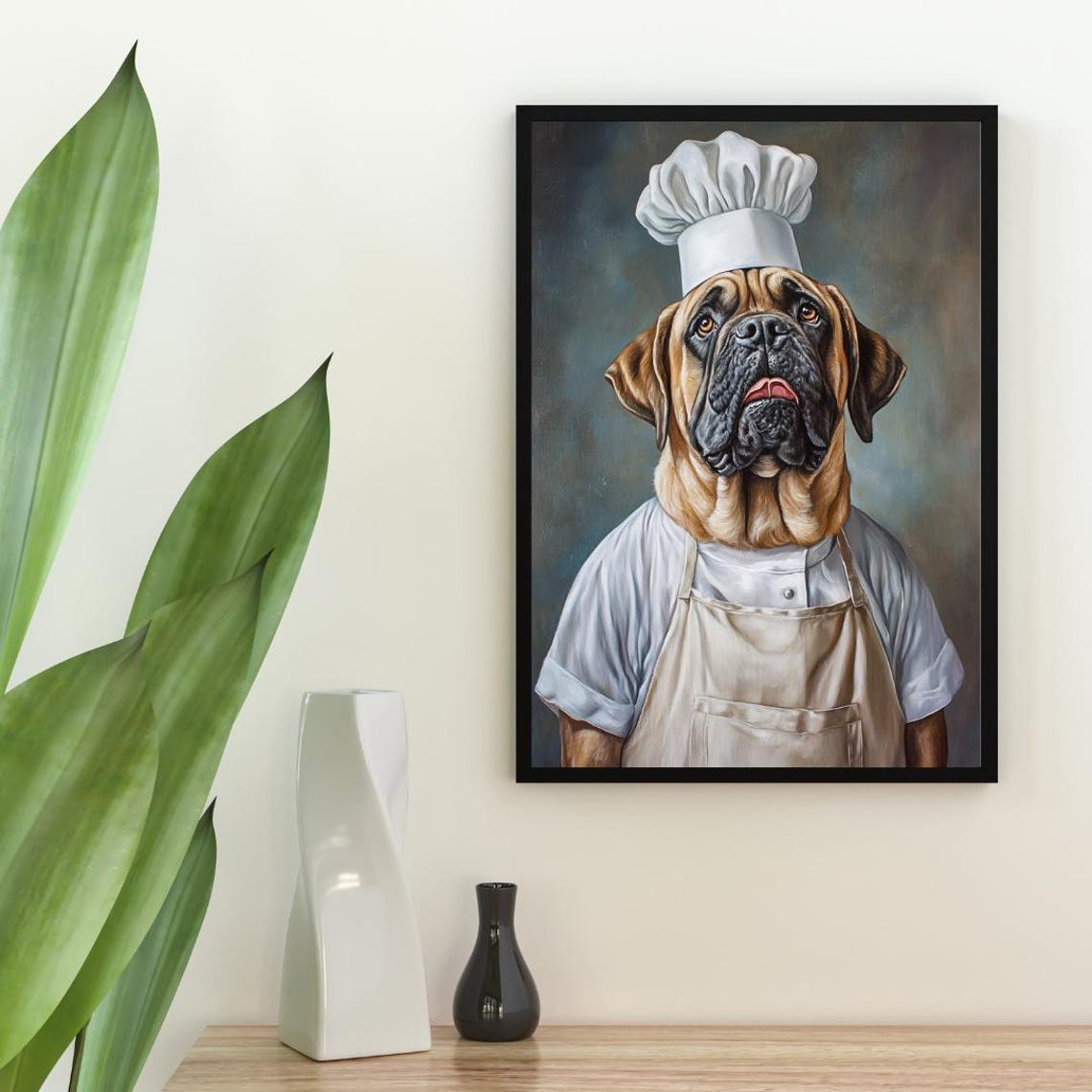 Mastiff Chef Dog Portrait Poster Funny Gentle Giant Kitchen Decor Gift - Image 2