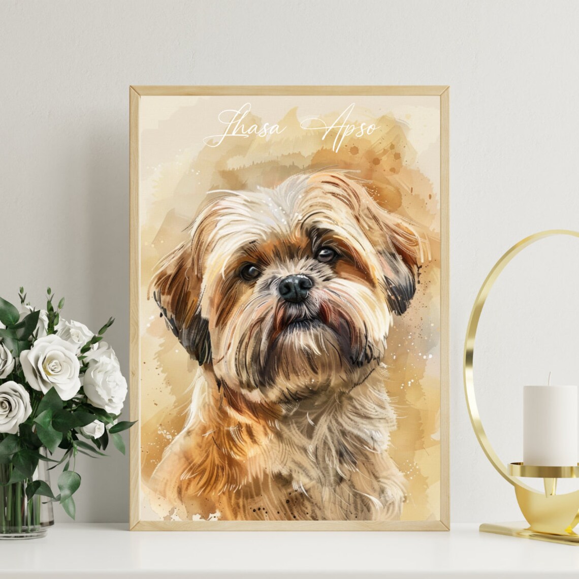 Lhasa Apso Watercolor Dog Poster Art Print - Image 3