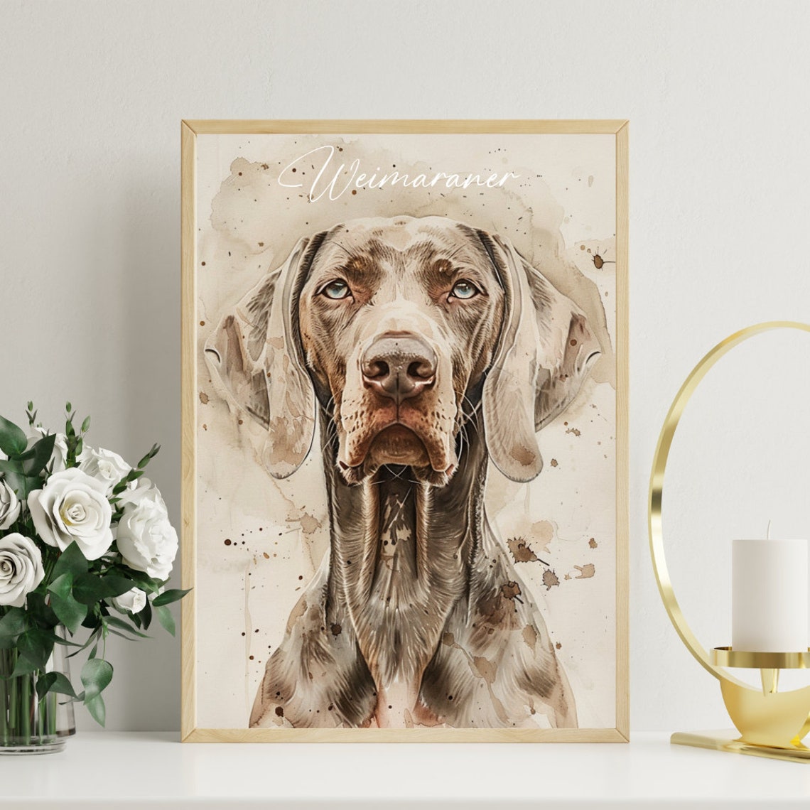 Weimaraner Watercolor Dog Portrait Poster for Dog Lovers Decor - Image 3