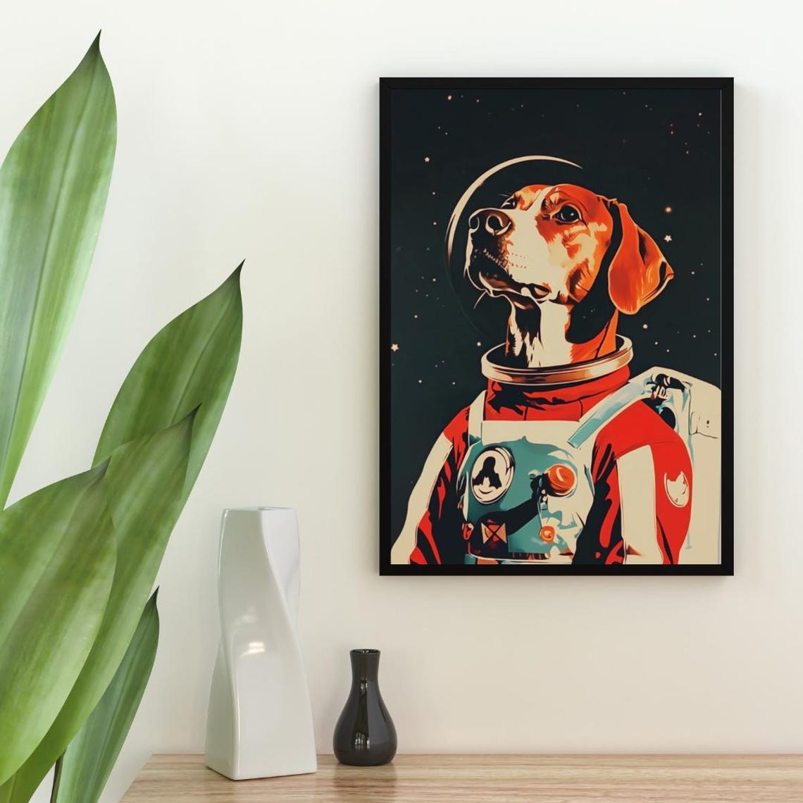 Rhodesian Ridgeback Astronaut Poster Rhodesian Ridgeback Retro Print Rhodesian Ridgeback Portrait Funny Dog Poster Andy Warhol Poster - Image 2