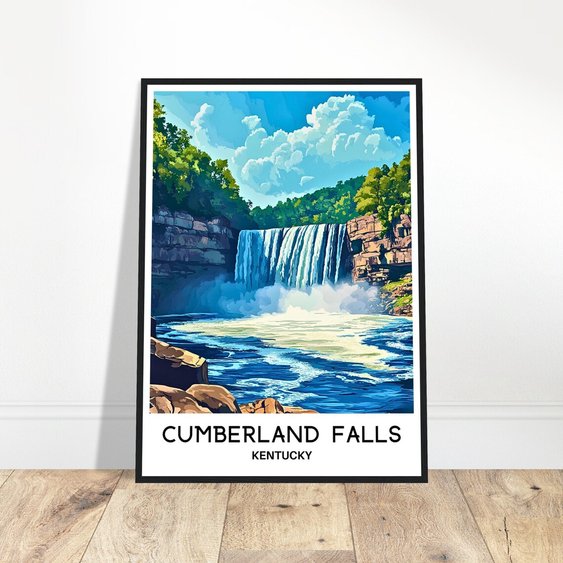 Cumberland Falls Kentucky Summer Waterfall Travel Wall Poster