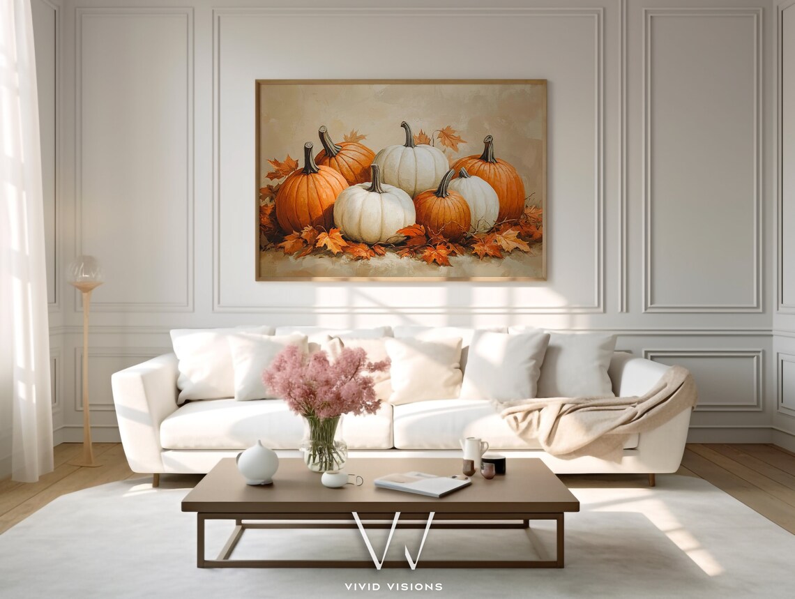 Orange And White Pumpkin Autumn Harvest Poster - Image 4
