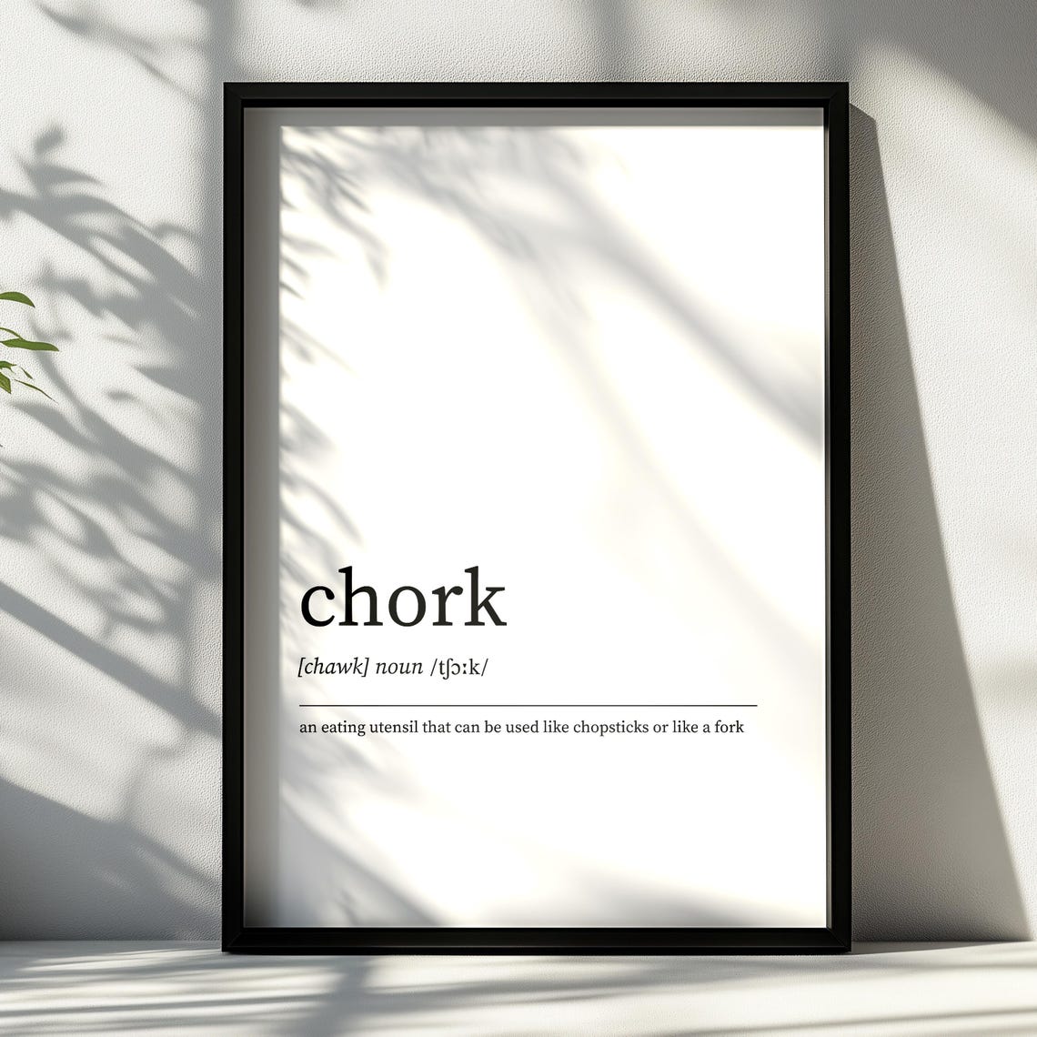 Chork Definition Dictionary Style Minimalist Word Art Poster