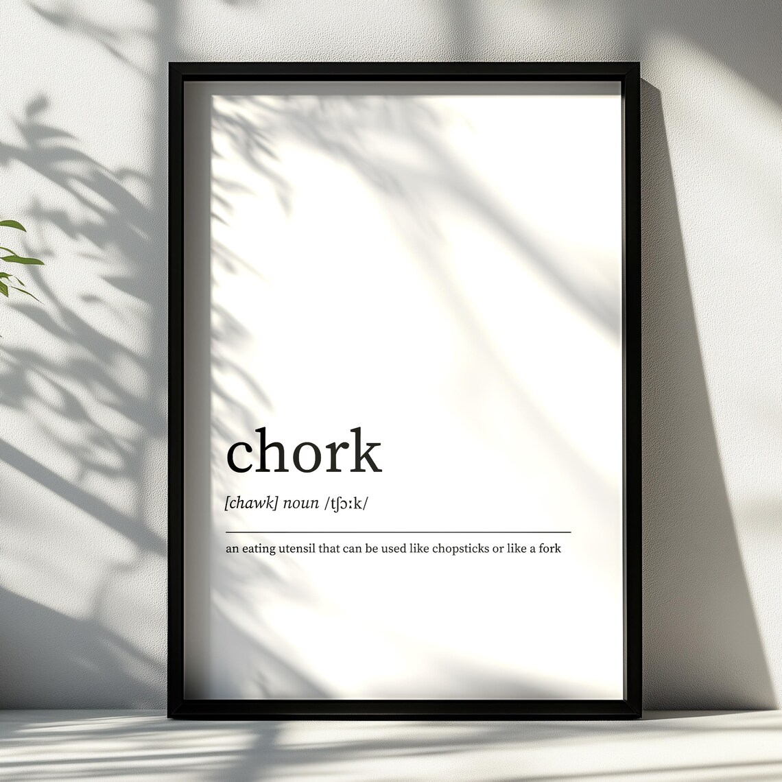 Chork Definition Print Minimalist Dictionary Wall Art Various Sizes Prints