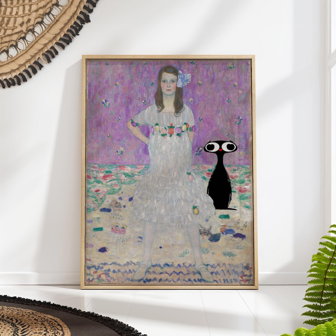 Meerkat Fashion Print, Gustav Klimt Inspired Poster