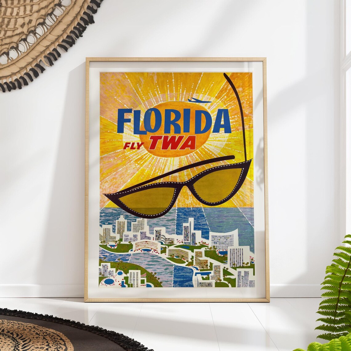 Florida Summer Vintage Mid-Century Travel Poster