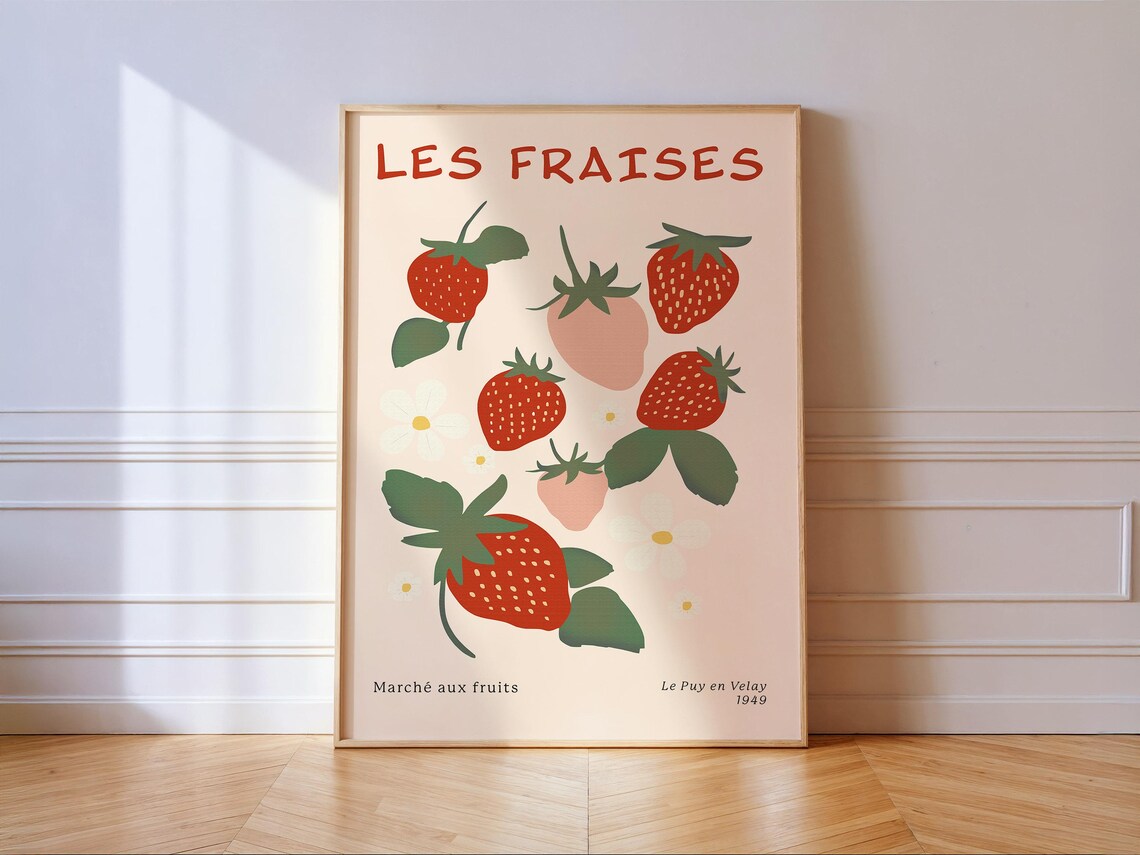 Vintage Strawberry French Market Art Print