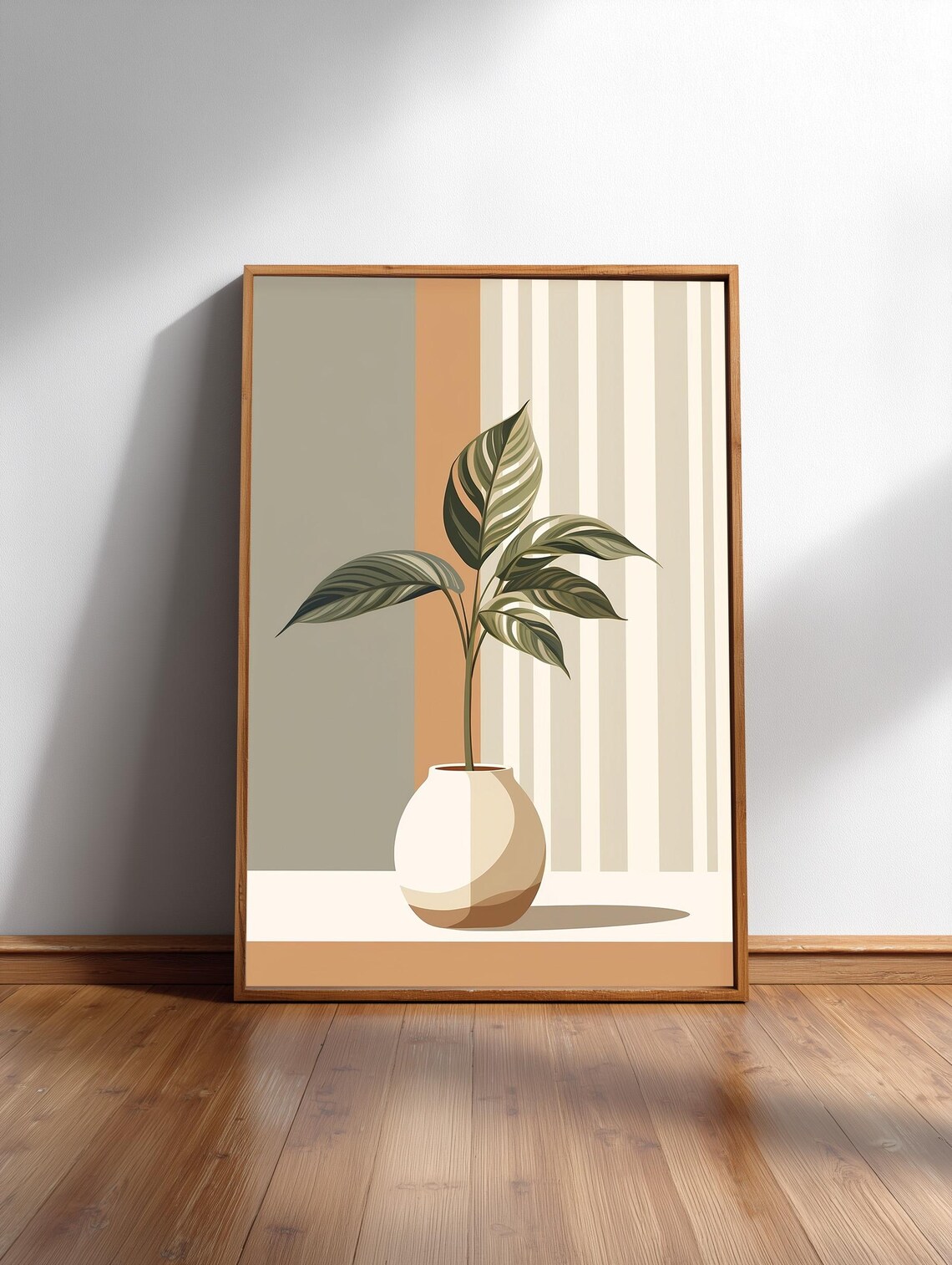 Zebrina Plant Art Print Minimalist Japandi Botanical