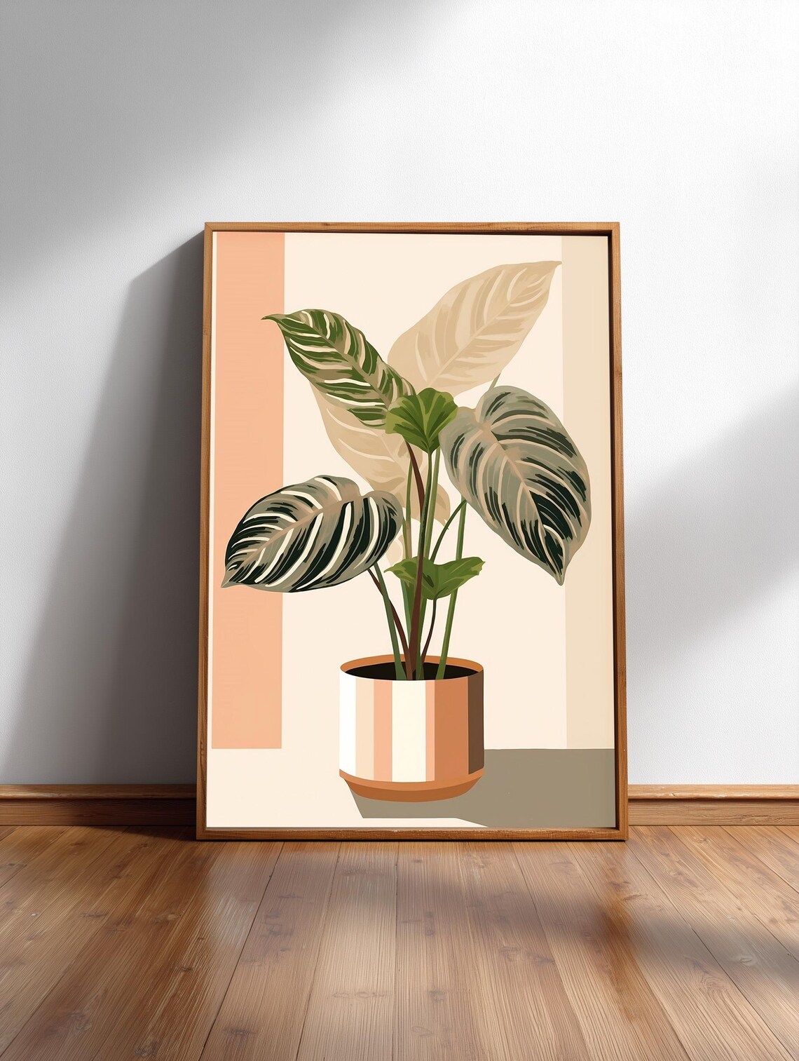 Prayer Plant Leaves Minimal Japandi Botanical