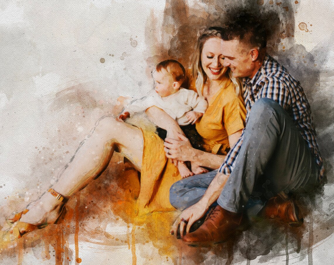 Custom Watercolor Portrait From Photo, Christmas Gift - Image 3