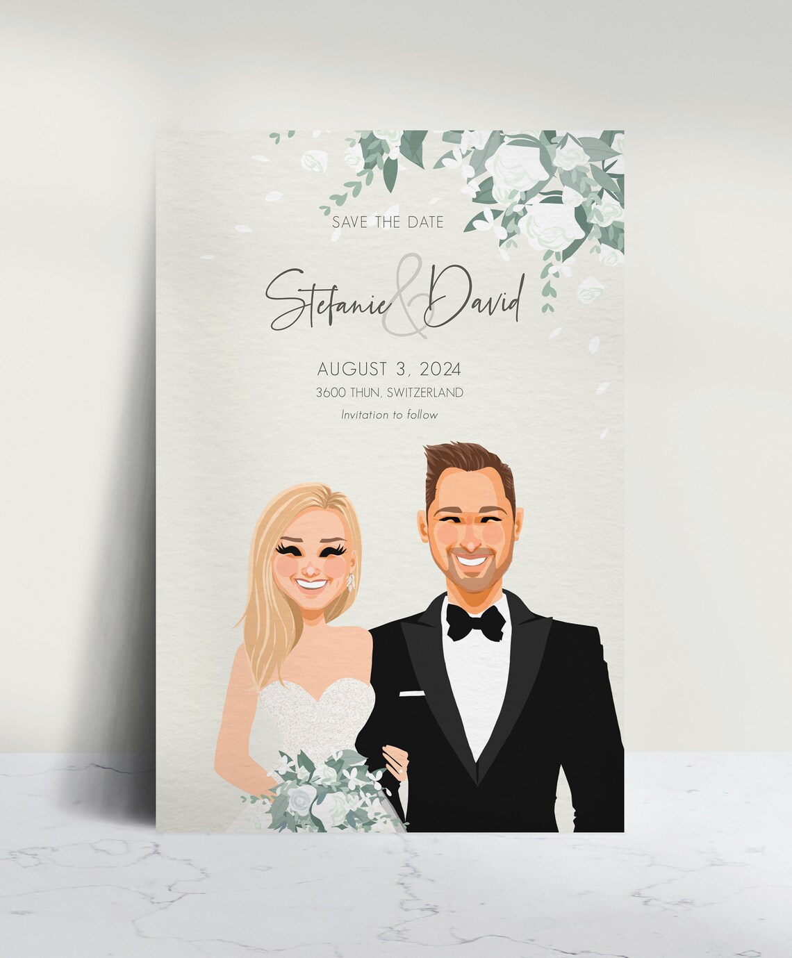 Wedding Invitations Set, Personalized Custom Portrait - Image 3