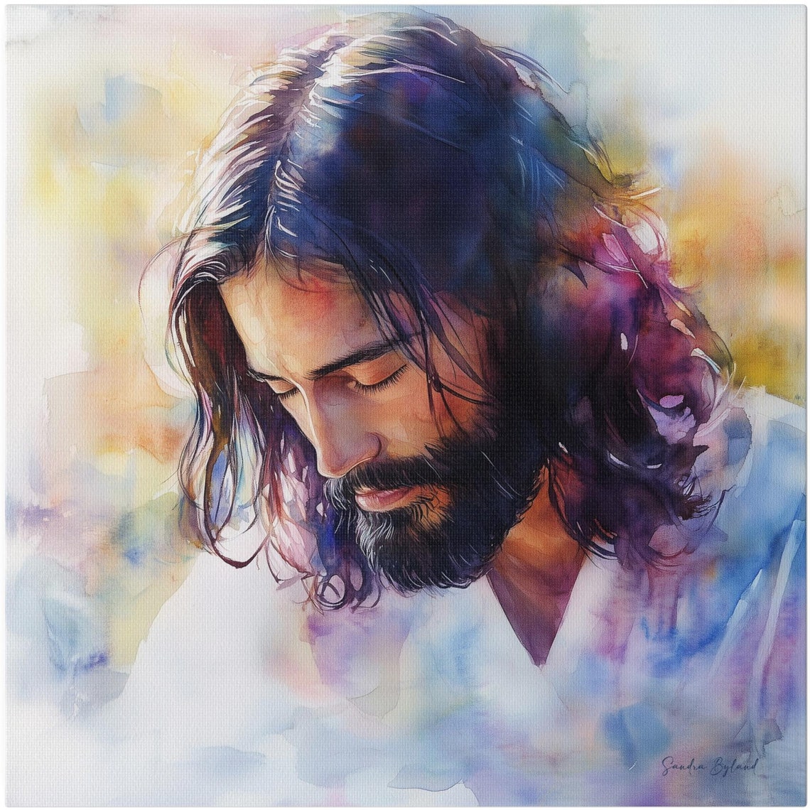 Jesus In Prayer Portrait, Gift For Pastor