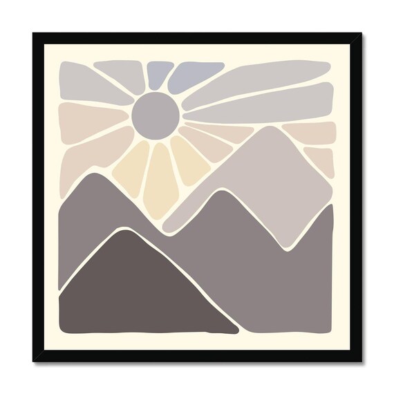 Boho Peak 07 Boho Framed Print Vintage Landscape Print Mountain Wall Art Modern Dcor Boho Art