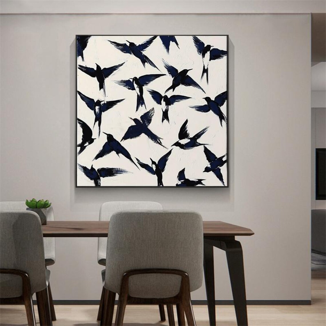 Abstract Swallow Japanese Style Art Print, Living Room - Image 2