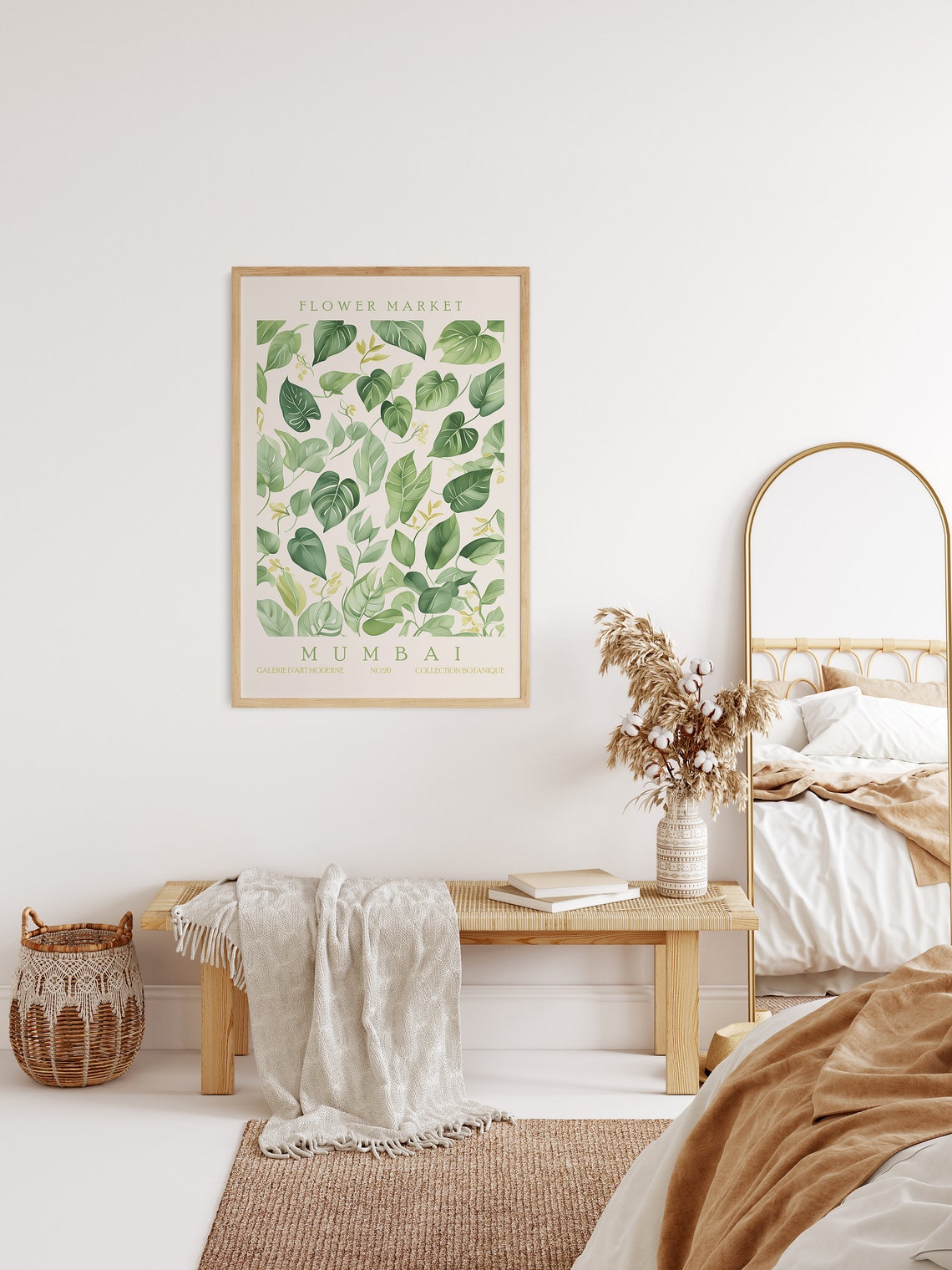 Flower Market Mumbai Green Leaves Botanical Leafy Decor Poster - Image 2