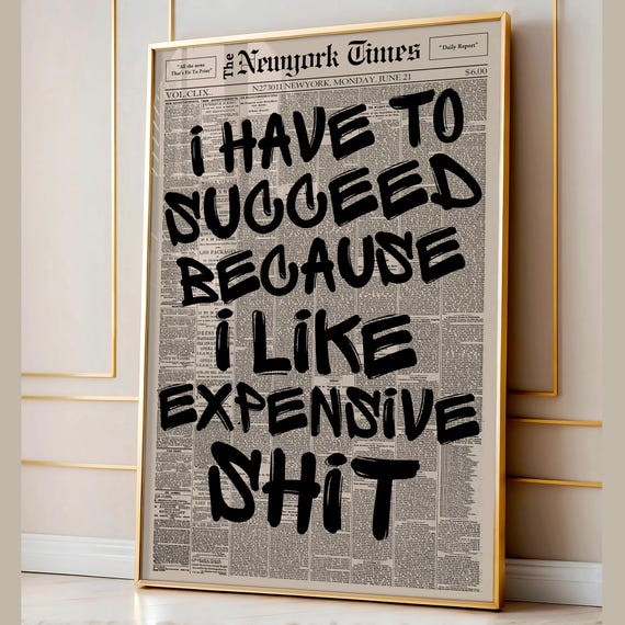 Retro Motivational Newspaper Poster, Bold Typography