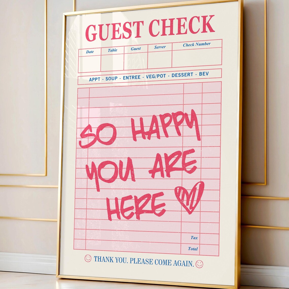 Welcome Sign House Guest Check Vintage Poster