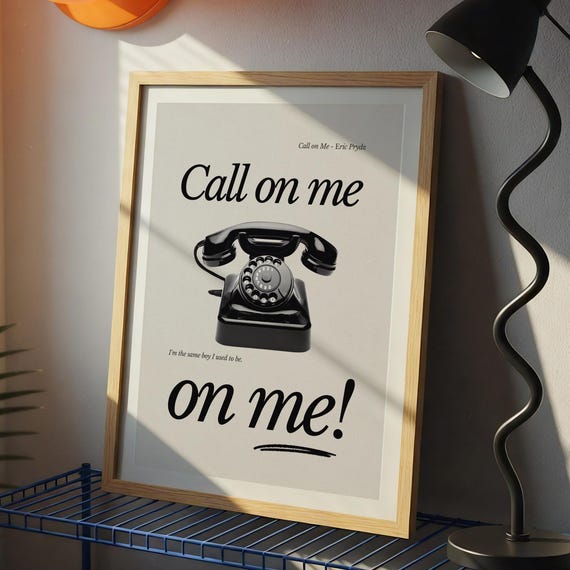Call On Me Lyric Print Eric Prydz Ibiza Classics Wall Art House Music Disco Decor Retro Colourful Prints Physical