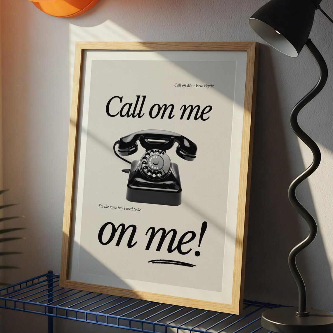 Call On Me Eric Prydz Black Rotary Phone Retro House Music Poster