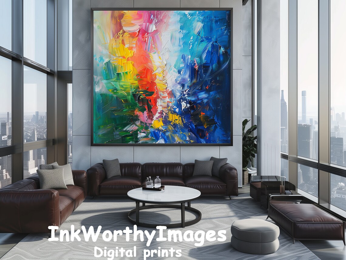 Vibrant Abstract Rainbow, Modern Expressive Decor - Image 5