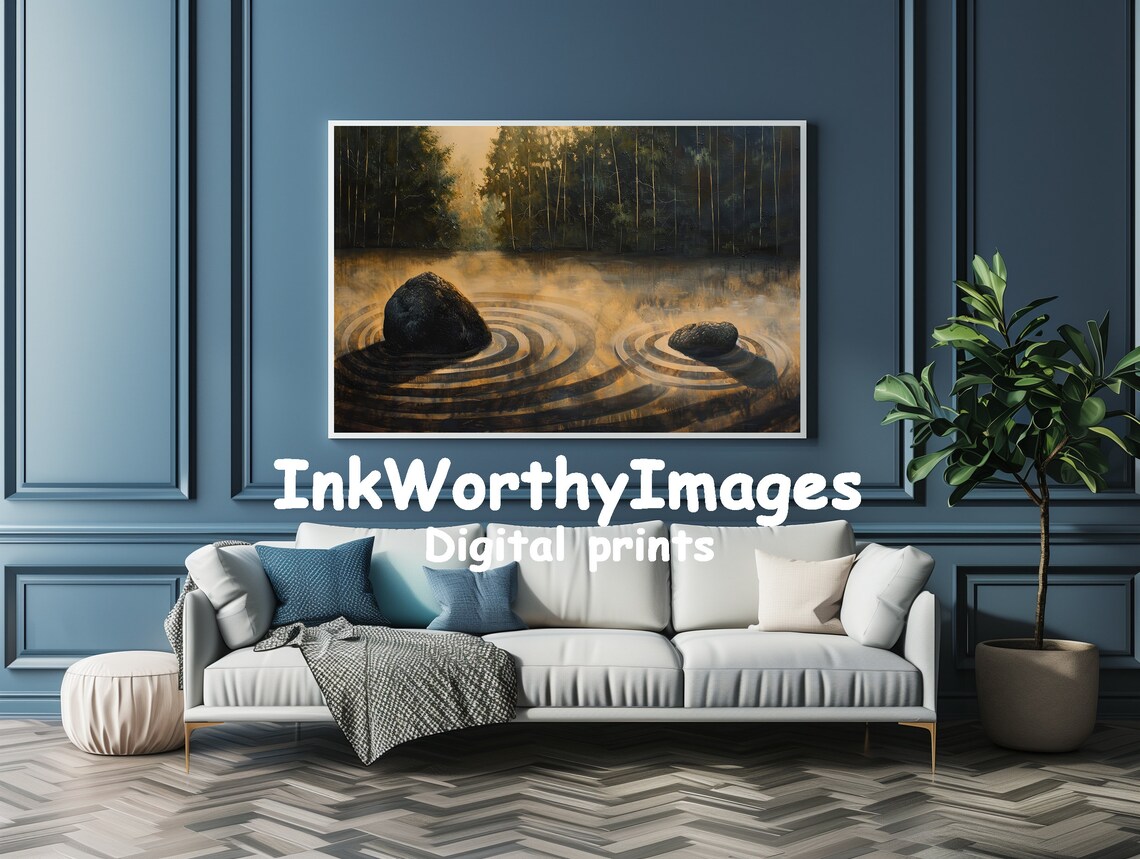 Ripples Of Serenity Zen Garden Landscape Art - Image 4