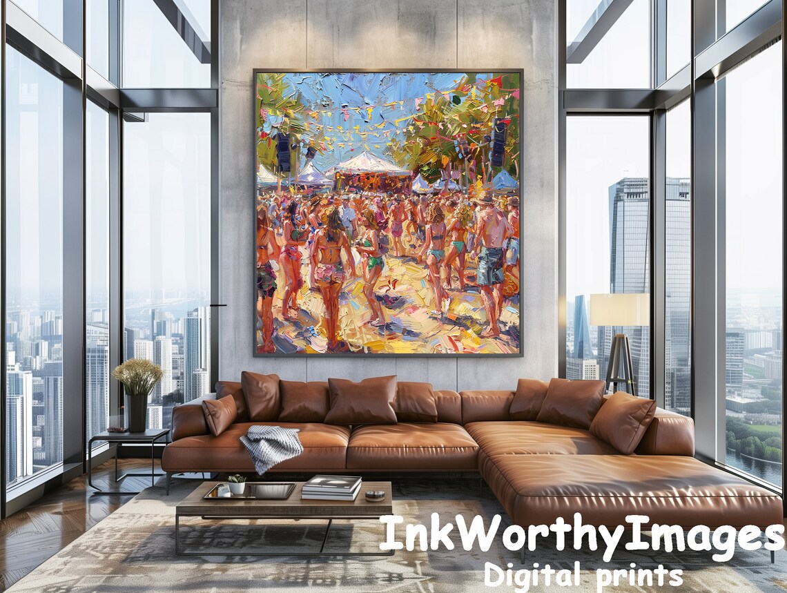 Lively Beach Festival, Vibrant Seaside Celebration Art - Image 4