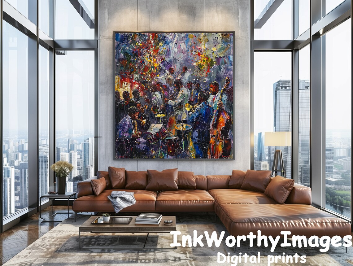 Jazz Band, Dynamic Musician Painting - Image 5