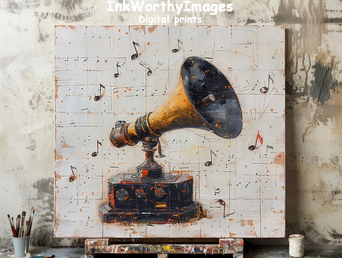 Vintage Gramophone - Traditional Travel Poster