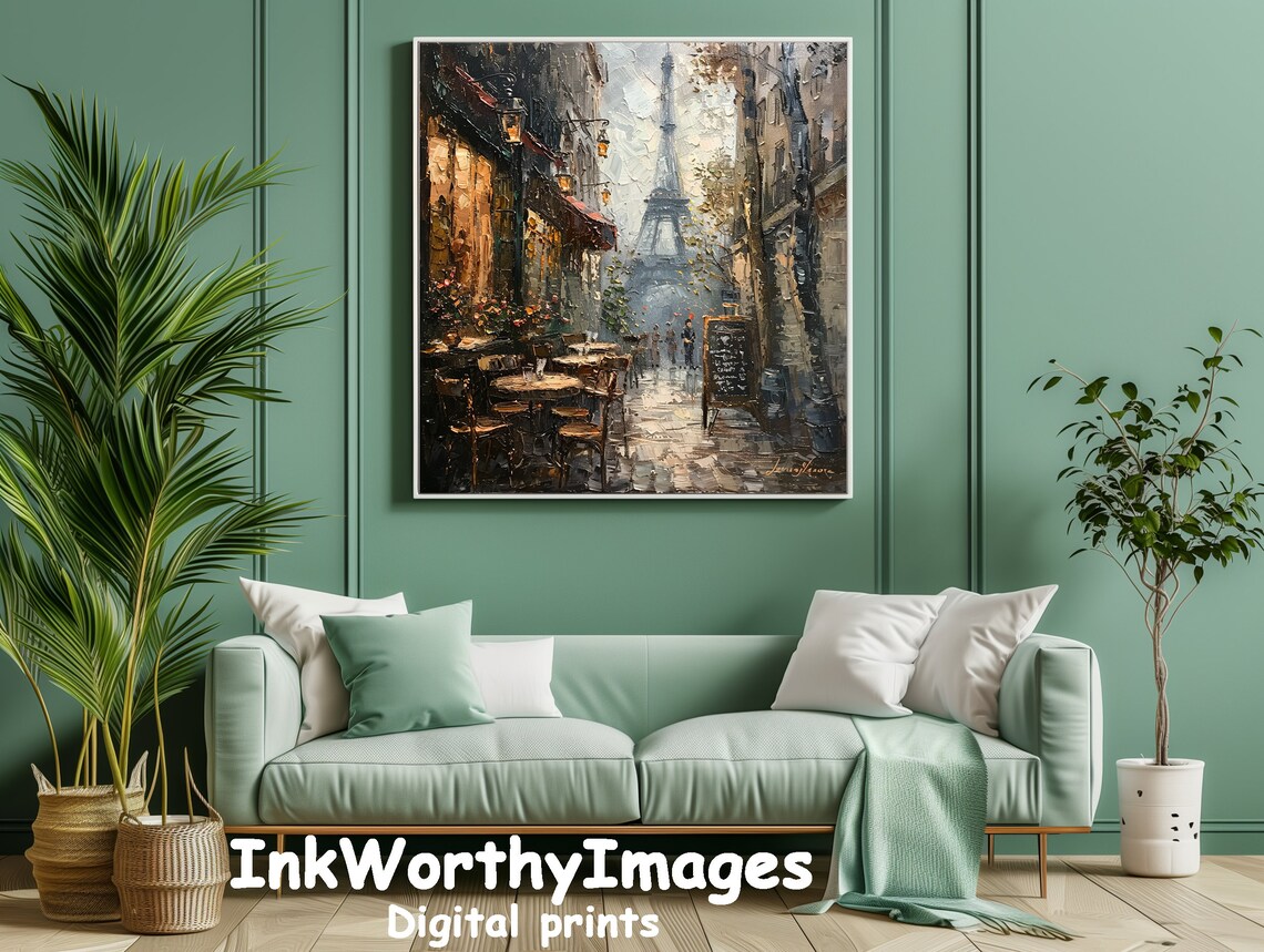 Rainy Paris Street, Eiffel Tower View Travel Poster - Image 4