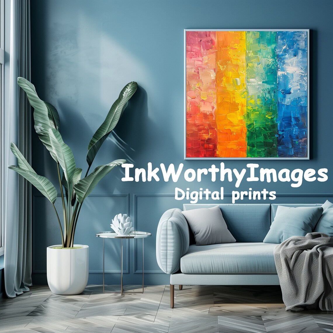 Gradient Abstract Art Print, Modern Spectrum Artwork - Image 4