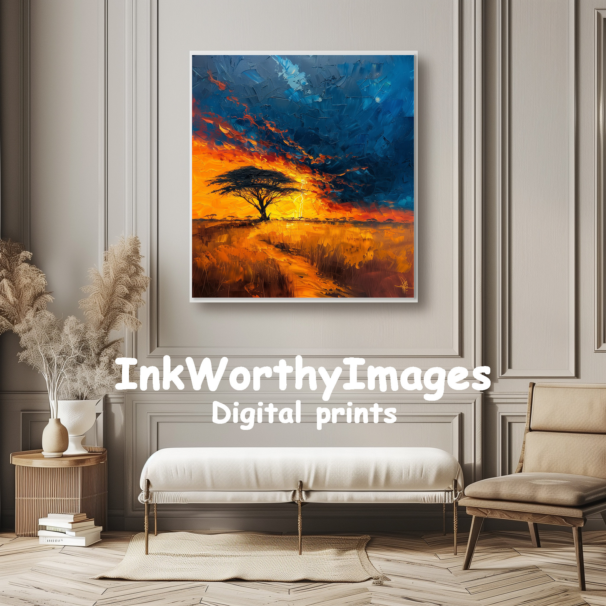 Sunset In The Savannah, African Landscape Painting - Image 6