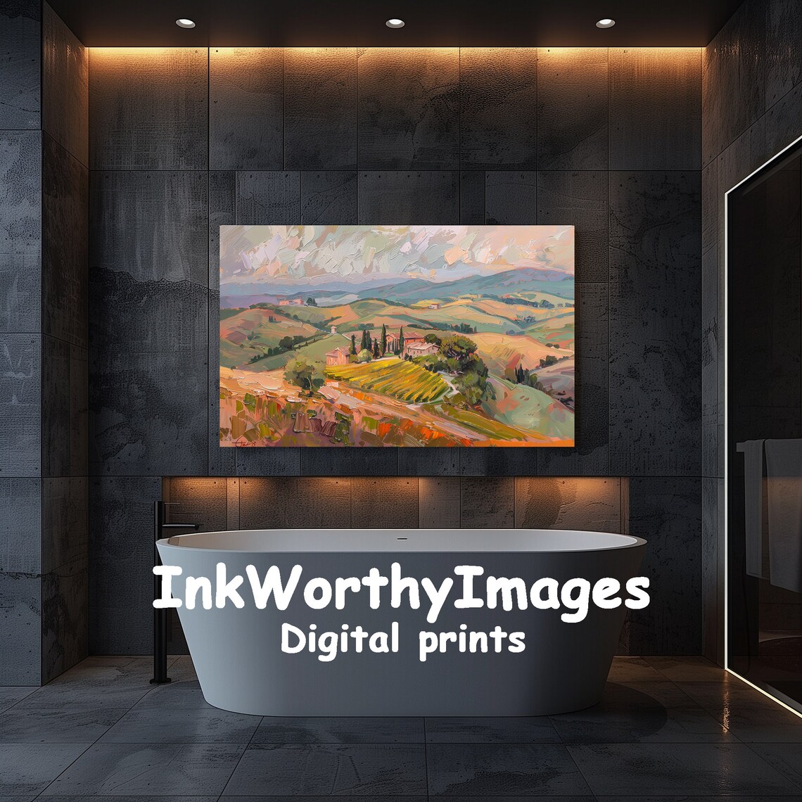 Tuscan Countryside Art Print, Vibrant Landscape Painting - Image 5